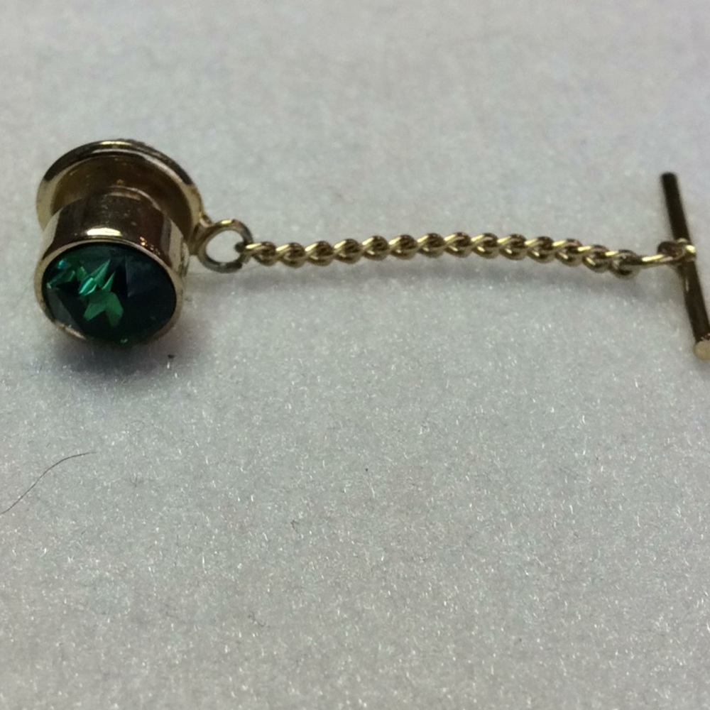 FINAL SALE PRICE Men’s Tie Tacks - Green, Black , Pearl & Tiger Eye - Picture 4 of 9
